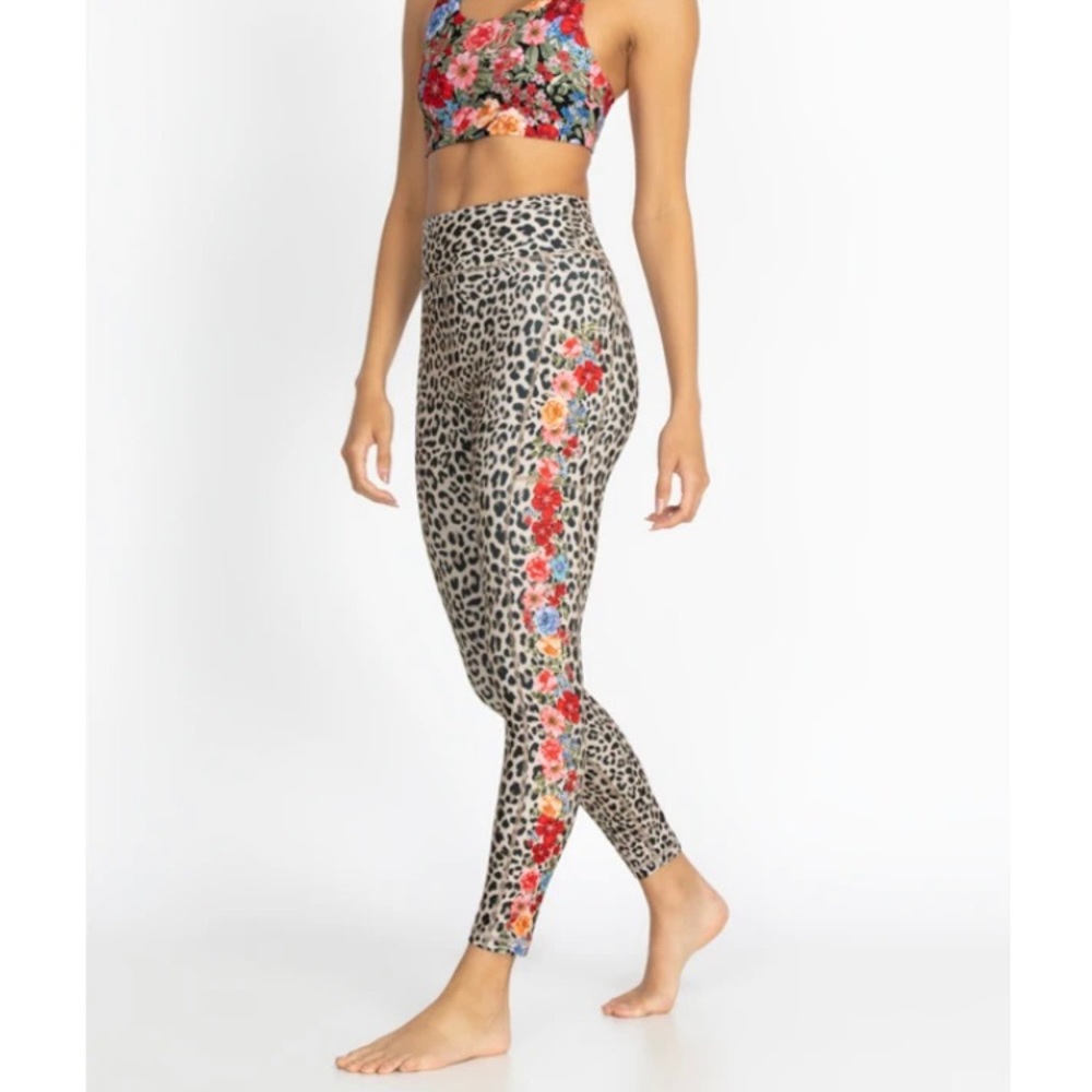 Johnny Was Amabel Bee Cheetah Animal Floral print Leggings